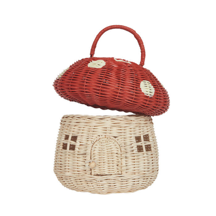 OlliElla-Rattankorb-Mushroom-Basket-Red-01