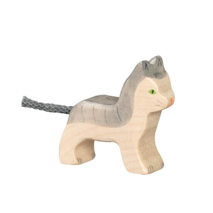 Holztiger-Katze-klein-grau