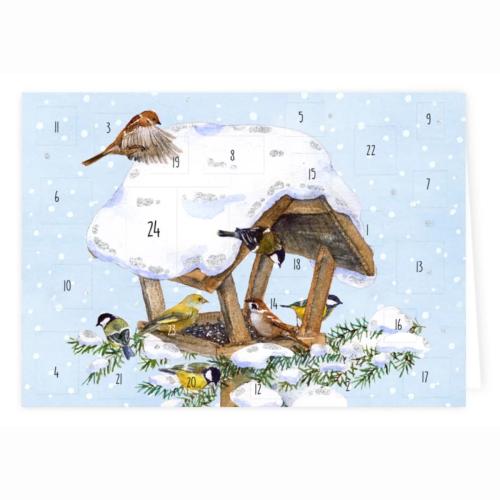 Grätz-Doppelkarte-Adventskalender-Vogelhaus