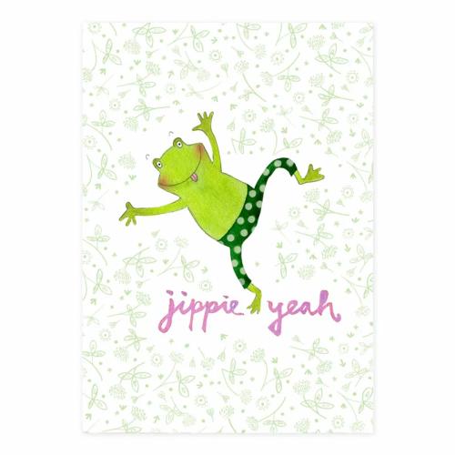 Grätz-Postkarte-mit-Frosch-Jippie-Yeah