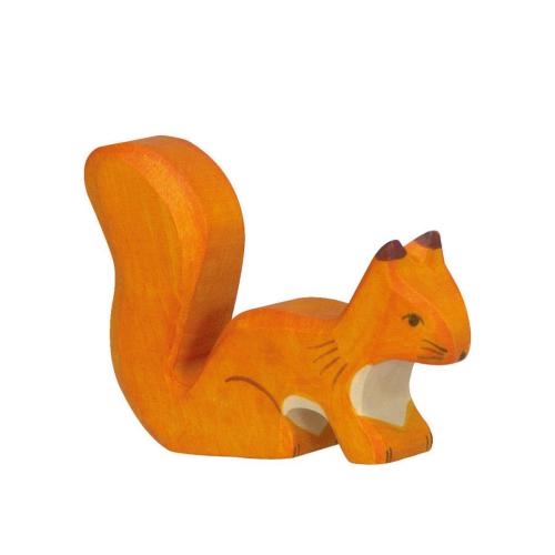 Holztiger-Eichhörnchen-stehend-orange